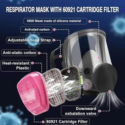 Mascarilla Respiratoria Cara Completa con Filtros 60921