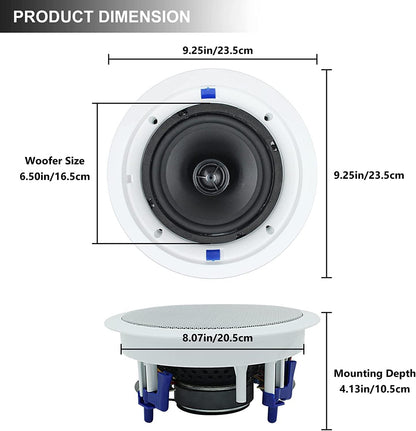Altavoces empotrables para techo o pared, Herdio HSC-818, de 6.5".