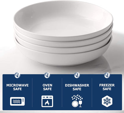 Platos de porcelana fina 32 Oz 5 pza Pasta Sopa Blanco