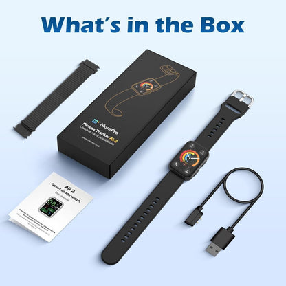 Reloj inteligente, IP68 impermeable, fitness tracker, MorePro AIR2. (NEGRO)