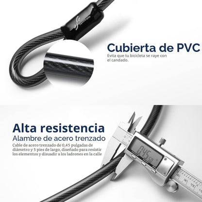 Candado para Bicicleta, Sportneer, Grillete de 17 mm, Con llaves.