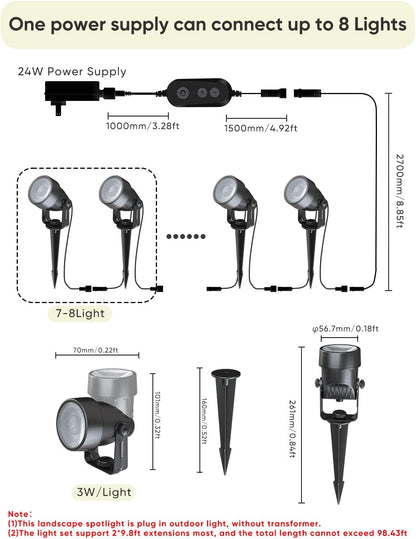 Luces de jardín Appeck C6612-E, con estacas RGBW, con control-App