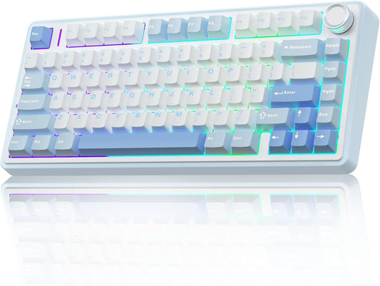 AULA F75 75% teclado mecánico inalámbrico, teclados para juegos RGB retroiluminados, 2.4GHz/Tipo-C/BT5.0