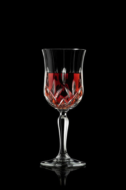 Juego de 12 copas de cristal cortado, para vino de 7.75 oz.(DETALLE)