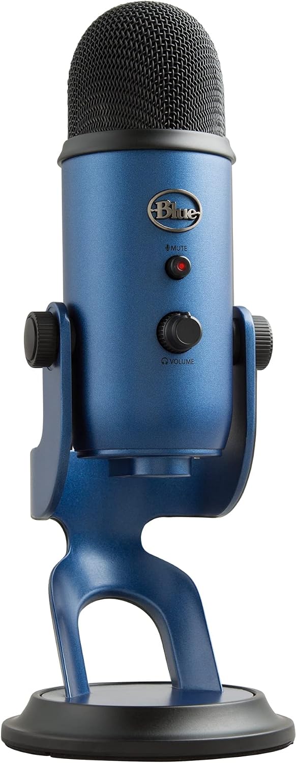 Micrófono USB Blue Yeti Azul Condensador 3 Cápsulas