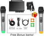 Micrófono de Mano Fifine K036, inalámbrico, de Doble Canal UHF