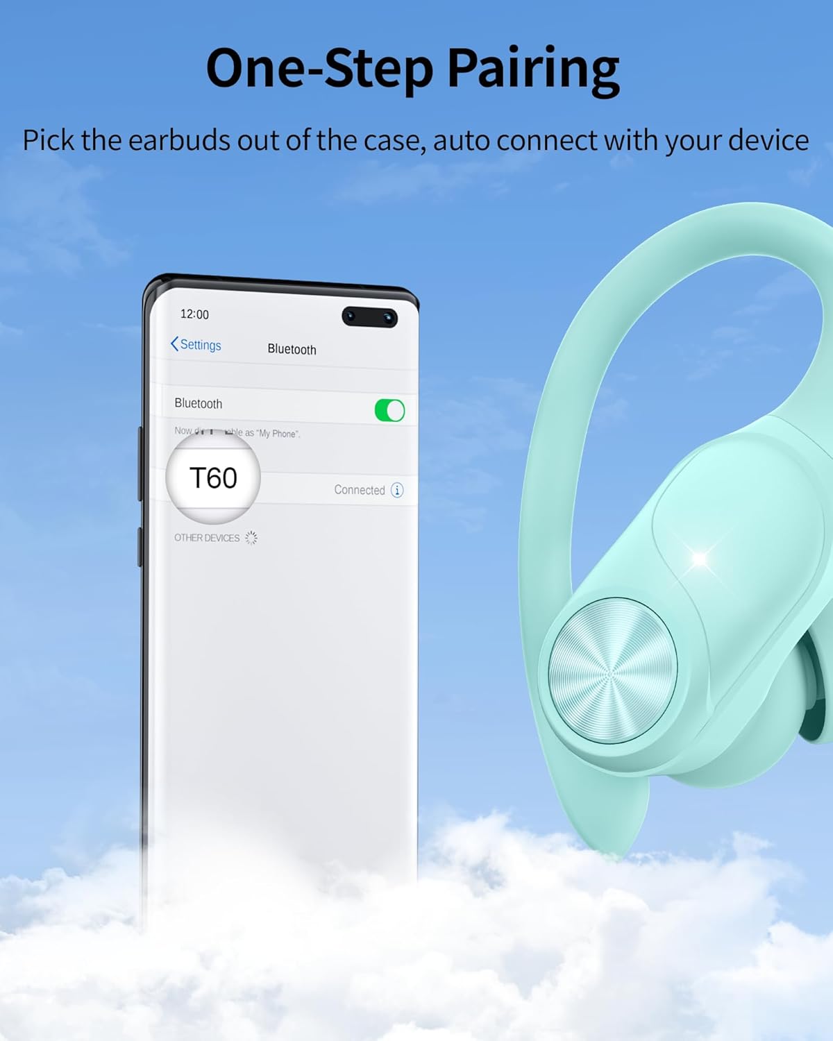 Auriculares Bluetooth Inalámbricos Ipx7, 80h Pocbuds T60 verde