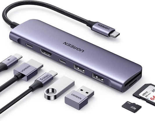UGREEN Adaptador multifunción USB-C 7-1
