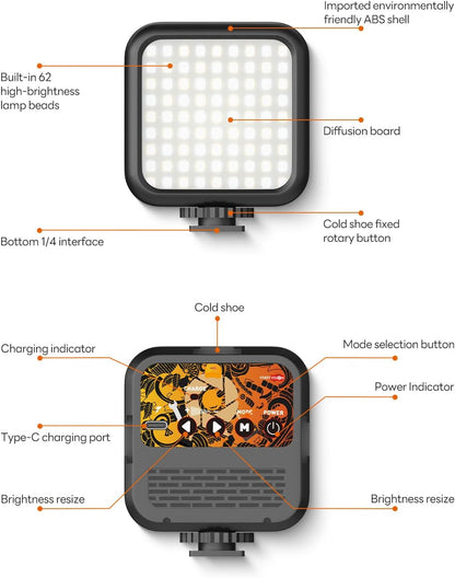 Vlog Kit luz y micrófono Incluido, para Smartphone y Cámaras USKEYVISION