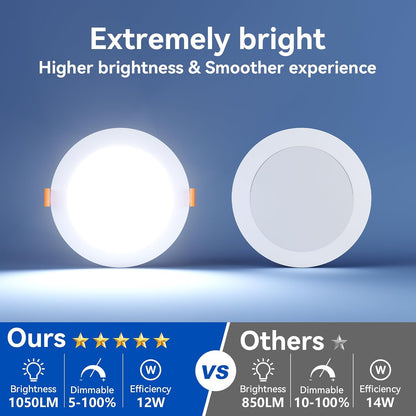 CHARKEE 20 Luces LED Empotrables 6 Pulgadas 5 Tonos