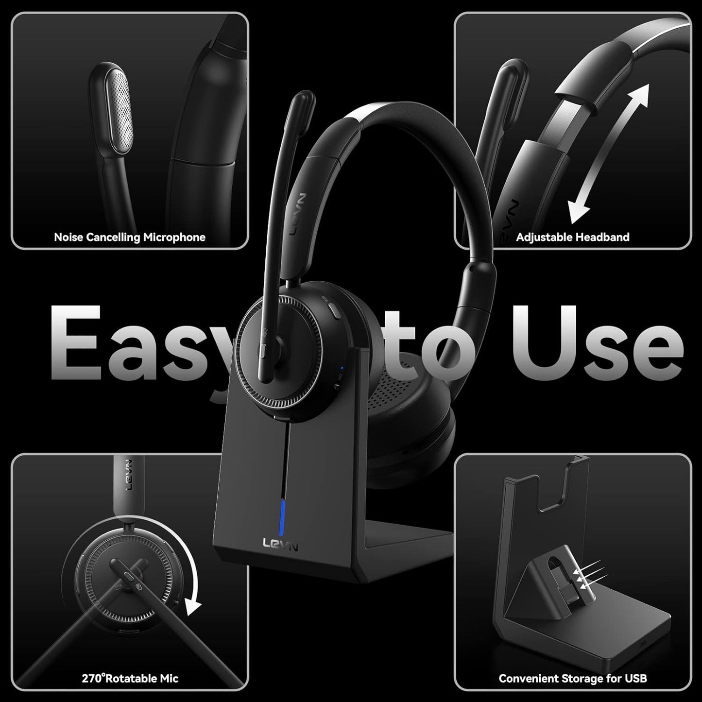 LEVN- Auriculares inalámbricos, Bluetooth.(USADO)