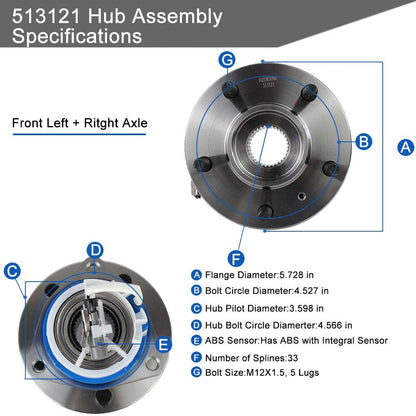 Kit de bujes y cojinetes para rueda delantera, Chevy, Buick, Cadillac.