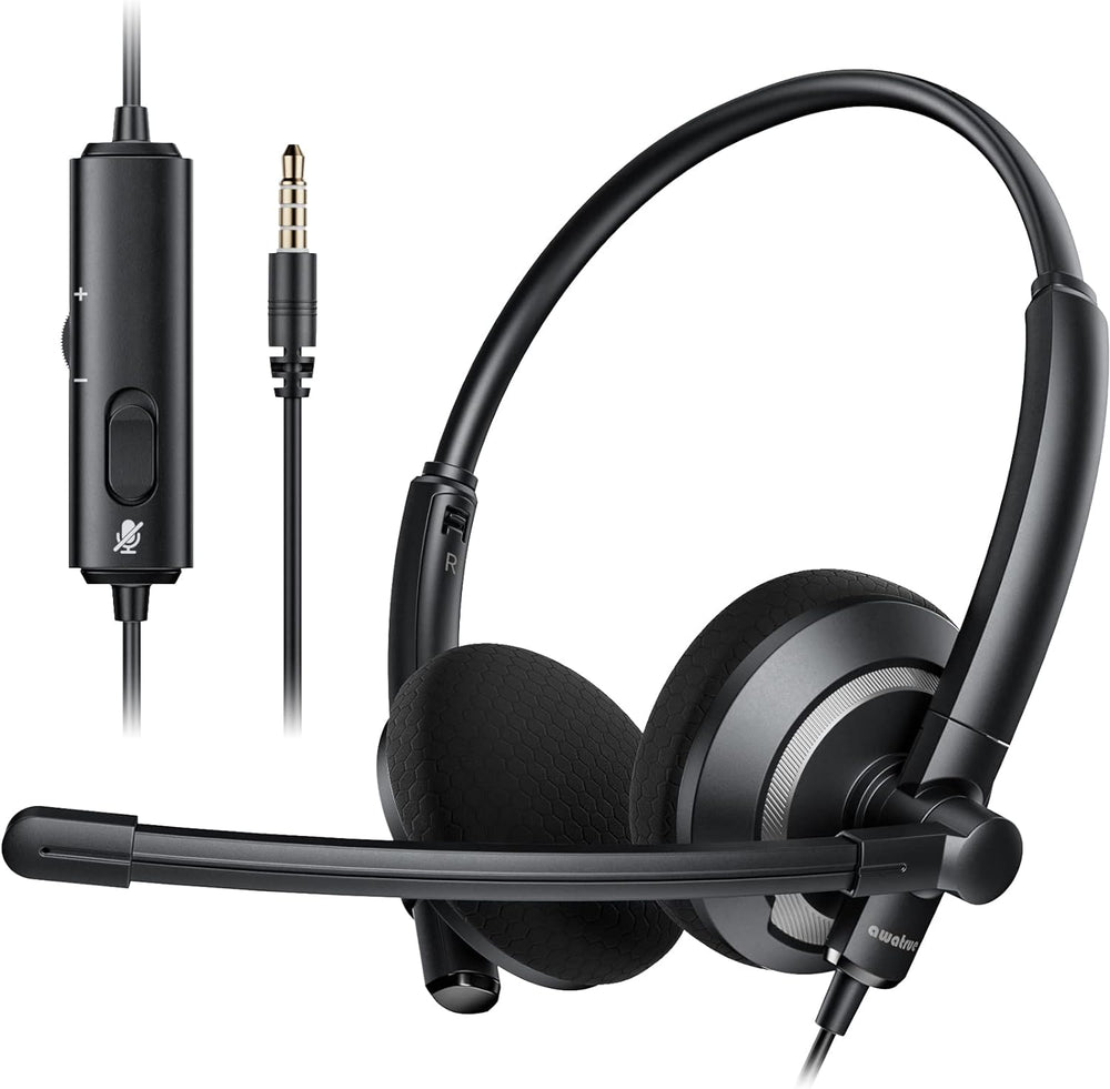 Auriculares Awatrue con cable y micrófono PC portátil