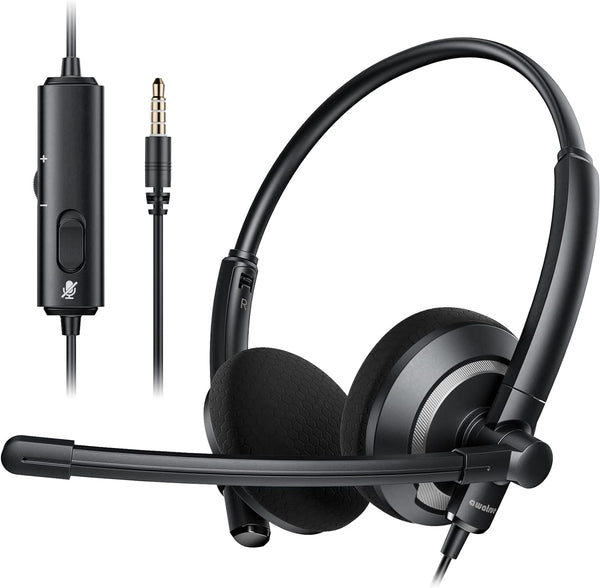 Auriculares Awatrue con cable y micrófono PC portátil