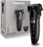 Afeitadora Panasonic, híbrida con 2 accesorios de recorte, sensor-afeitado.