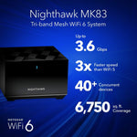 Sistema Mesh Tribanda, WiFi 6, Netgear MK83/100NAS, 6750FT.