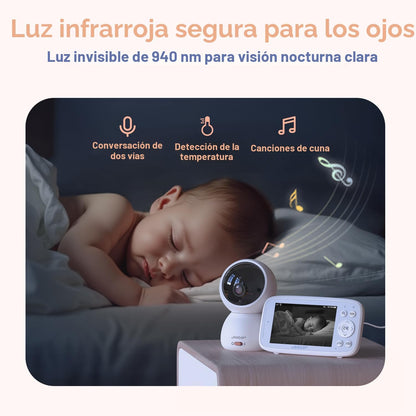 Cámara y Monitor con audio para bebes, Jeeber VB816PRO, Night Vision