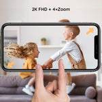 Monitor de vídeo para bebé BOIFUN, 5" y 2 cámaras, 2K Wi-Fi 2,4 GHz.