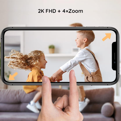 Monitor de vídeo para bebé BOIFUN, 5" y 2 cámaras, 2K Wi-Fi 2,4 GHz.