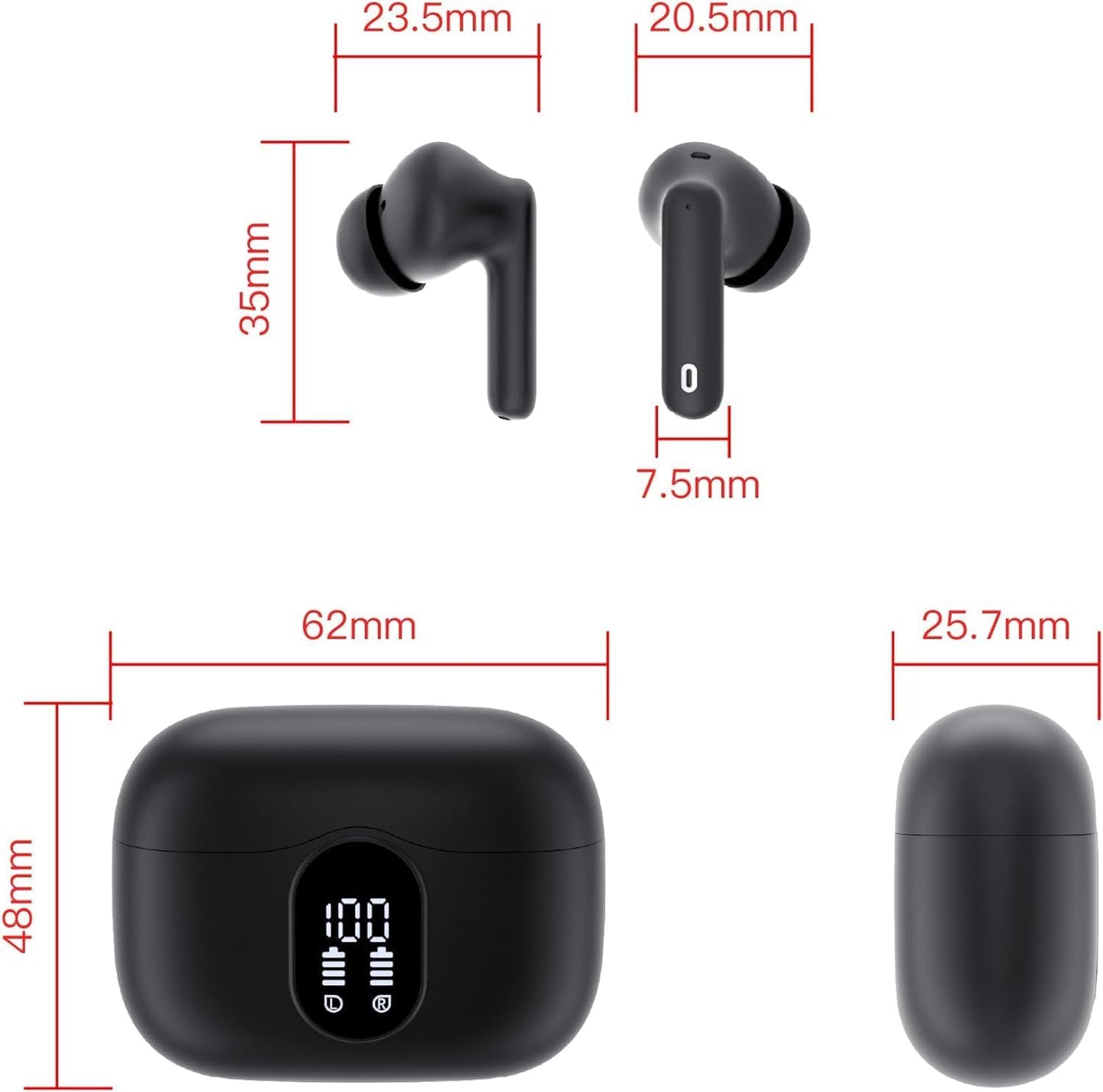 Auriculares Inalámbricos Btootos A90 Bluetooth negro