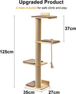 Rascador de pared para gatos FUKUMARU, de yute y madera de caucho.
