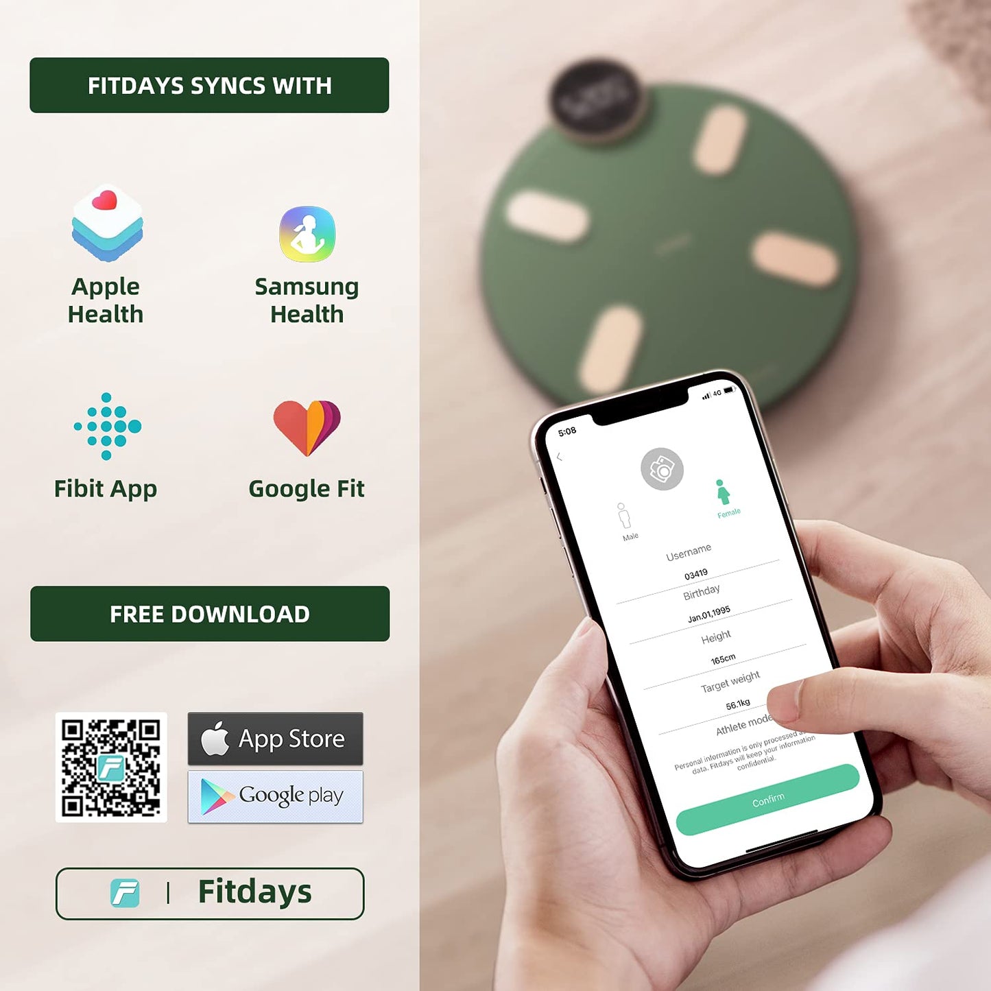 Báscula inteligente para peso corporal pesaje de grasa corporal
