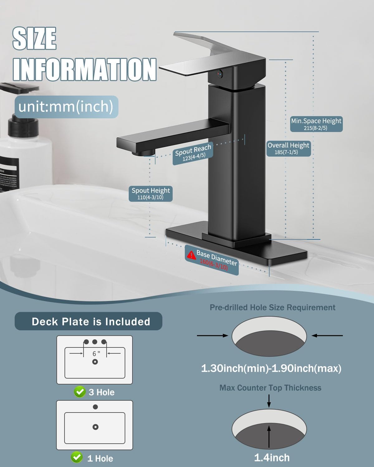 Juego de grifo de baño Casavilla con desagüe emergente, monomando