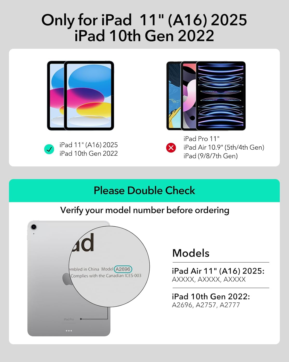 ESR - Funda para iPad 11th (A16, 2025)/5ª generación.