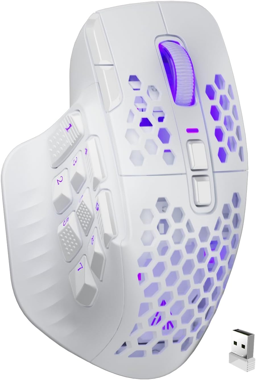 SM809 Pro Mouse inalámbrico MMO para juegos con 9 botones laterales, SOLAKAKA