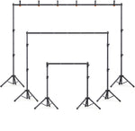 Soporte de fondo ajustable para fiestas y estudio de fotografía.