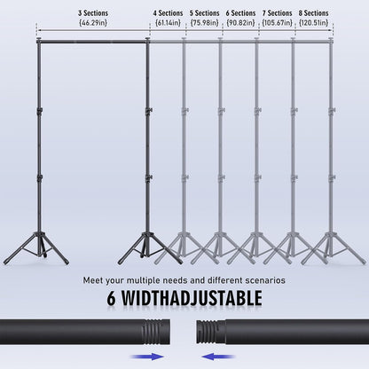 Soporte de fondo ajustable para fiestas y estudio de fotografía.