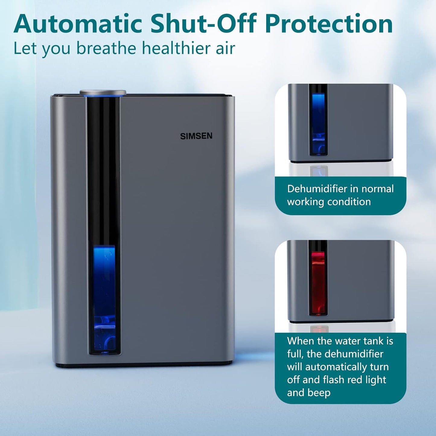 Deshumidificador de 2.8 L para el hogar, Simsen, 74 m², (USADO).