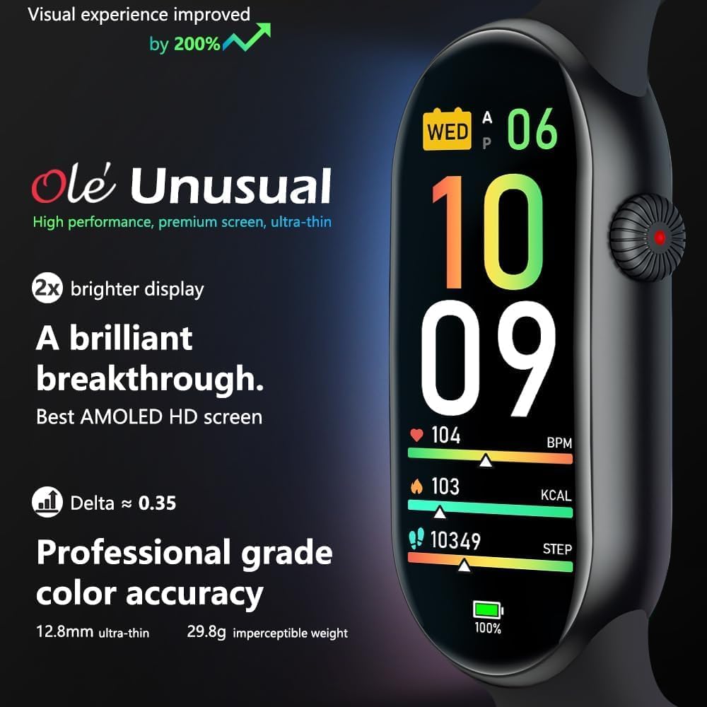 FITVII Ole Fitness Tracker AMOLED de 1.6 Pulgadas