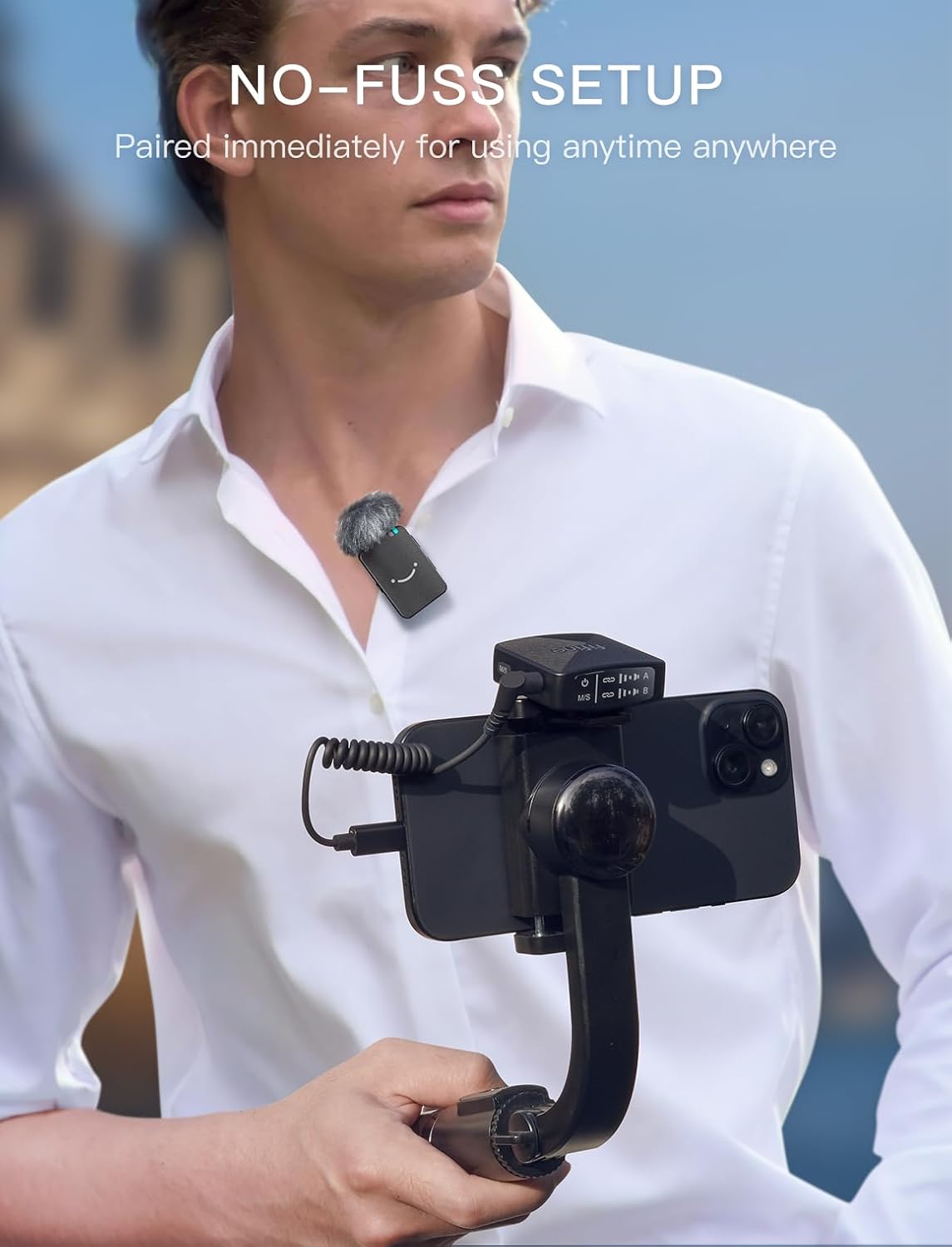 Micrófono inalámbrico de Solapa para iPhone, Android, camara.