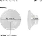Altavoz Coaxial De 2 Vías Pioneer TS-G1620F de 6-1/2", 300 W MÁX