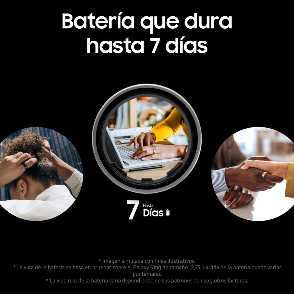 SAMSUNG Galaxy Smart Ring, Color Plata, Talla 13.