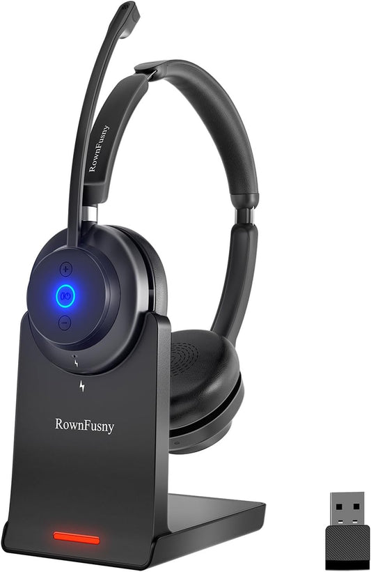 Auriculares inalámbricos con micrófono para trabajo.