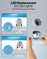 Luces LED empotrables de 4",  660 LM, 11 W  27k-5k Sunco 24 pack
