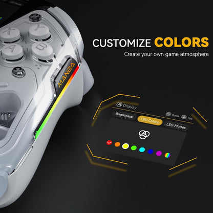 Control Gamer Inalámbrico ManbaOne Con Pantalla RGB Hall Effect 1800