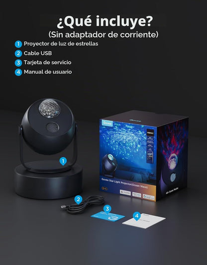 Proyector con ondas oceánicas y ruido blanco Govee H6094, (USADO)