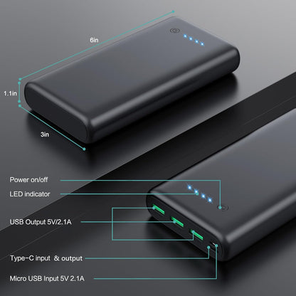 Batería portatil 36800 mAh 3 Salidas