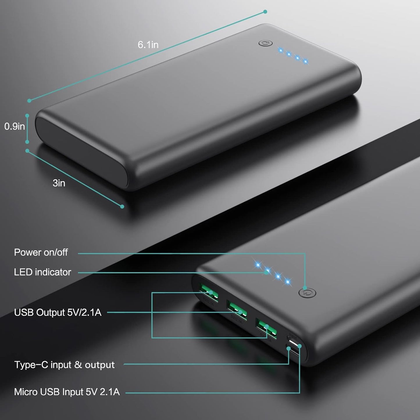 Cargador portátil de 33800 mAh alta velocidad (USADO)