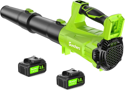 Soplador De Hojas Eléctrico Inalámbrico Con 2 Baterías De 3.0Ah