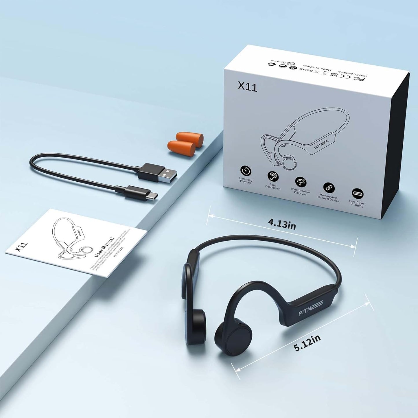 Auriculares de conducción ósea X11 inalámbricos