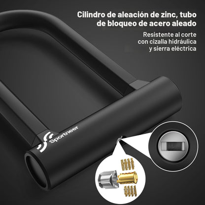 Candado para Bicicleta, Sportneer, Grillete de 17 mm, Con llaves.