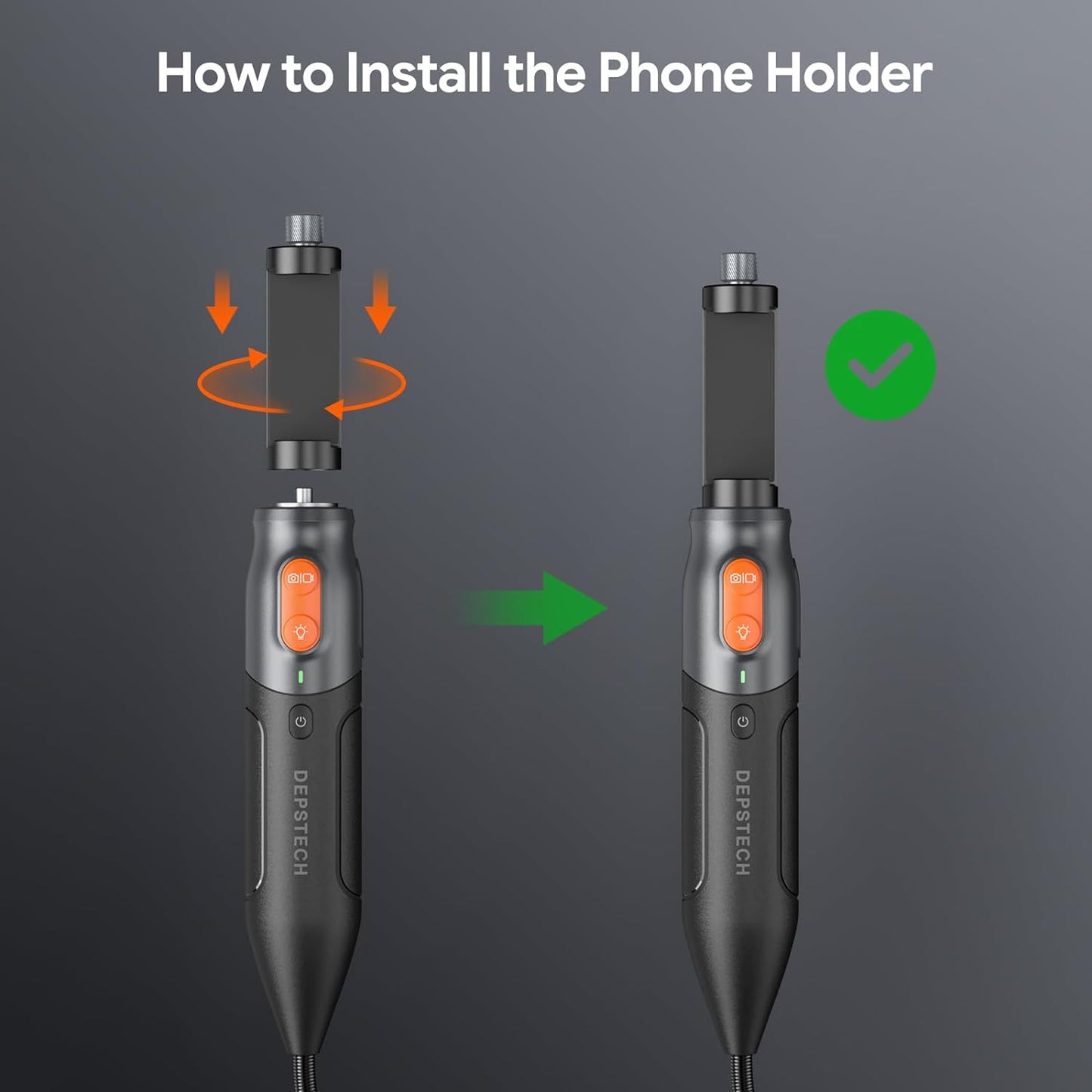 Cámara endoscopio de triple lente con luz, 1080P DEPSTECH