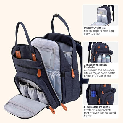 BabbleRoo - Mochila para pañales para bebé, multifuncional.