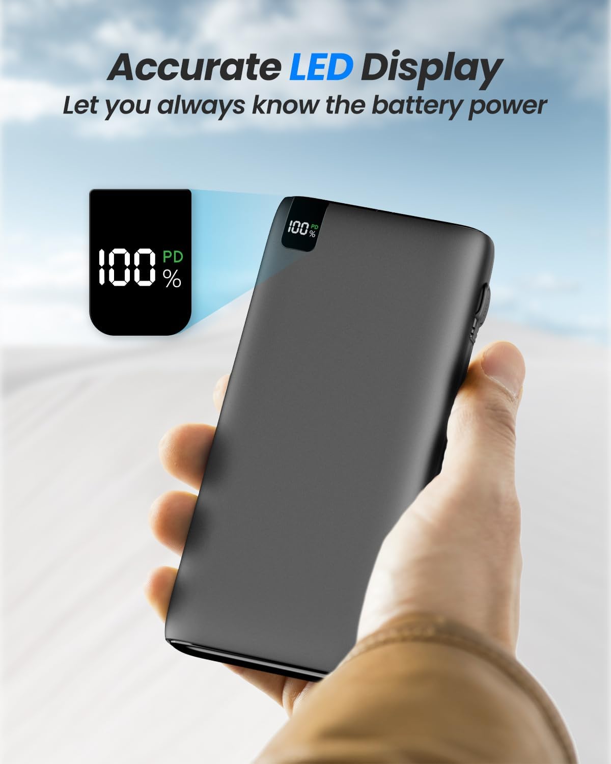 Batería externa Powerbank de 26800 mAh cables integrados (USADO)