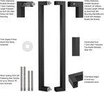 Manija de puerta retangular, acero inoxidable, negro matte.