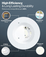 Luces LED empotrables de 4",  660 LM, 11 W  27k-5k Sunco 24 pack